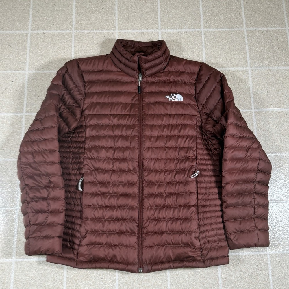 The North Face Men's 700-Fill Down Puffer Jacket Full Zip Brown Size M